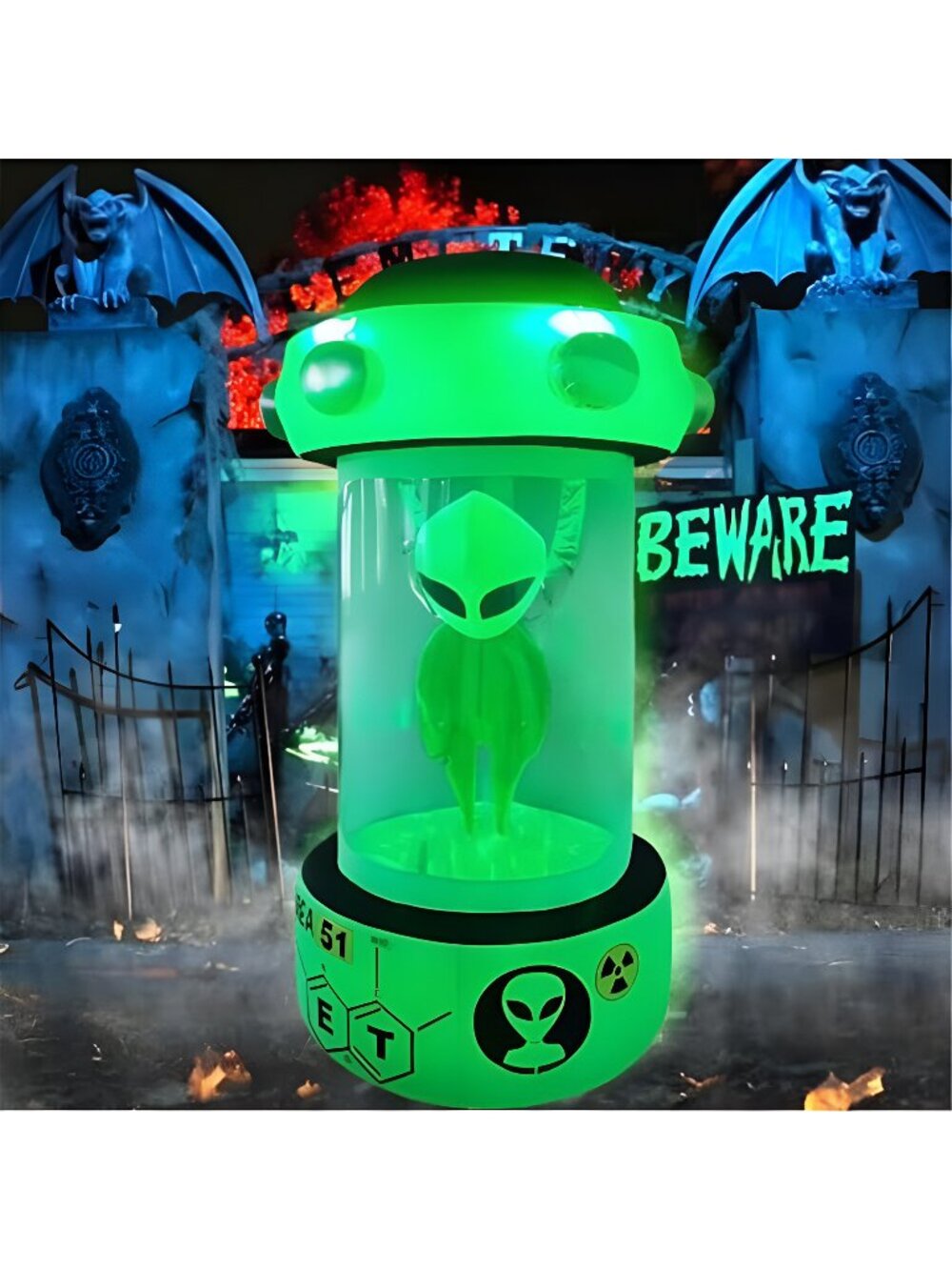 8 FT Alien Halloween Inflatables Outdoor Decorations